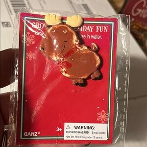 GANZ Brown Reindeer Toy with Yellow Antlers 1378